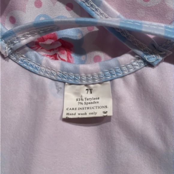 nwot Checker Floral Polka Dot Twirl Dress Girls 7T - Picture 5 of 5